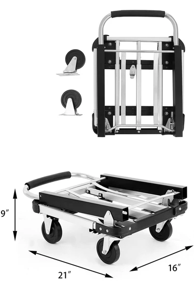 BALATLI   Profesyonel Katlanabilir Ve Portatif Paket Taşıma Arabası 150 Kg - 4