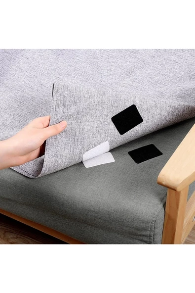 ENZELO 10'lu Halı Kilim Koltuk Örtüsü Sabitleyici Kaydırmaz Cırt Yıkanabilir Yapışkanlı 5 Cm Beyaz - 3