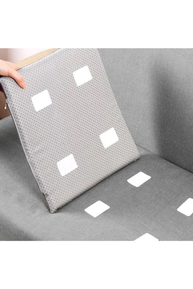 ENZELO 10'lu Halı Kilim Koltuk Örtüsü Sabitleyici Kaydırmaz Cırt Yıkanabilir Yapışkanlı 5 Cm Beyaz - 4