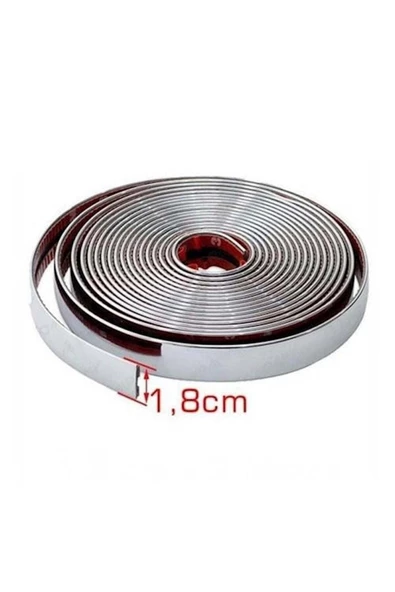 SAHLAN 18 Mm 3d Dekoratif Krom Nikelaj Şerit Çıta Panjur Kalın Şerit 5 Metre - 2