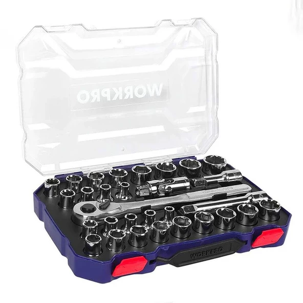 Workpro Wp202525 30 Parça 1/2’’ Cr-V Metrik/İnç Profesyonel Lokma Takımı