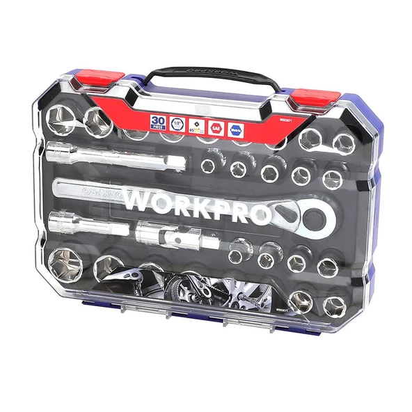 Workpro Wp202525 30 Parça 1/2’’ Cr-V Metrik/İnç Profesyonel Lokma Takımı - 10
