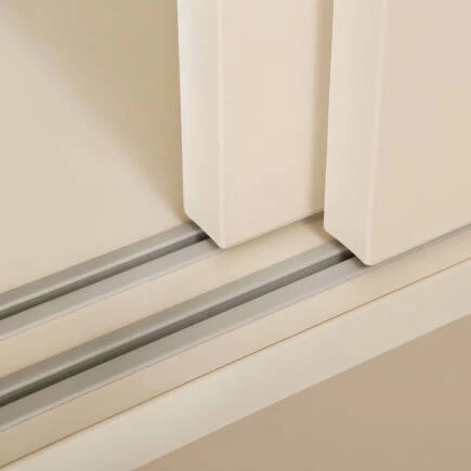 Retro 2 Raflı Sürgü Kapaklı Metal Kitaplık-Vizon 80x92x40 cm - 5