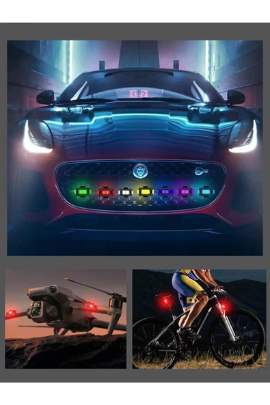 SPRENDA 2 Adet Şarjlı Mini Led Işık/motor Çakar Led/drone Işığı - 3