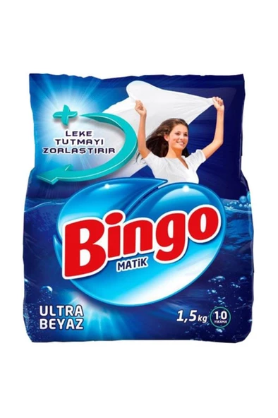 Bingo Ultra Beyaz Toz Çamaşır Deterjanı 1,5 kg