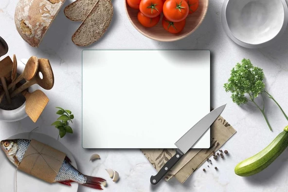 CAM KESME TAHTASI DÜZ BEYAZ 30X40 CM - Resim 2