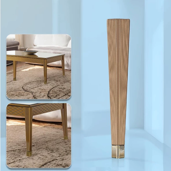 Elit Plastik Sehpa Ayağı 45 cm Mobilya Ayak Zigon Gold Altın Renk Ayak Mutfak Yemek Masası 1 Adet - Resim 8