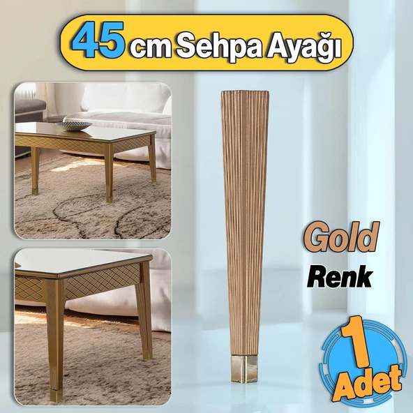Elit Plastik Sehpa Ayağı 45 cm Mobilya Ayak Zigon Gold Altın Renk Ayak Mutfak Yemek Masası 1 Adet
