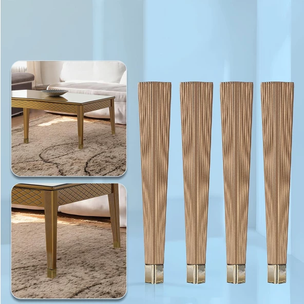 Sehpa Ayağı 45 cm Elit Plastik Gold Altın Renk Ayak Mobilya Ayak Zigon Mutfak Yemek Masası 4 Adet - Resim 5