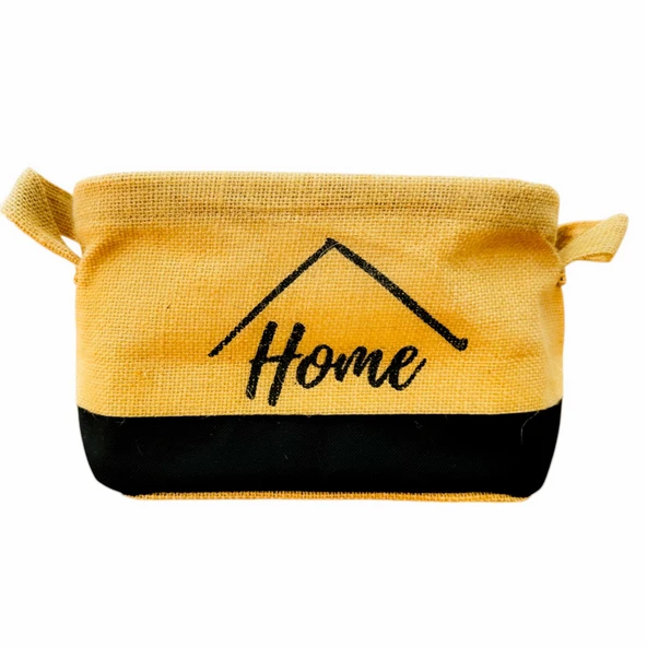 Bitki Tasarımı Sweety Home Jüt Hasır Ev Düzenleyici Mutfak Banyo Salon Sepeti Katlanır Sıvı Korumalı Küçük - 2