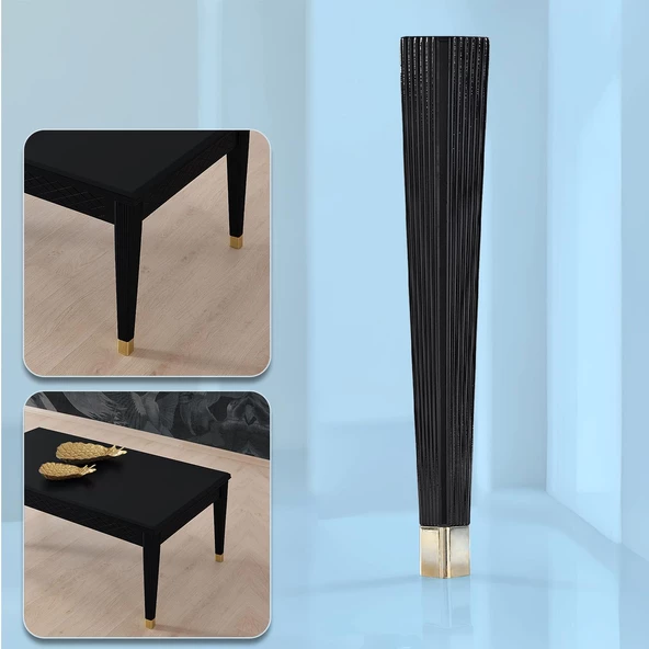 Elit Plastik Siyah Altın Renk Ayak Sehpa Ayağı 45 cm Mobilya Ayak Zigon Mutfak Yemek Masası 1 Adet - Resim 6