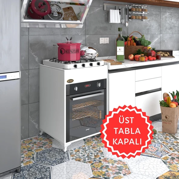 Kenzlife ankastre modülü kabini lantanyum byz fırın ocak dolabı sabit tabla ayaklı