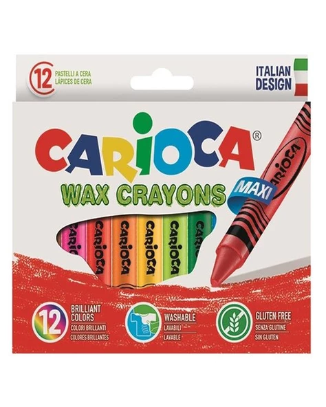 Carioca Wax Crayons 12’li Yıkanabilir Pastel Boya Seti