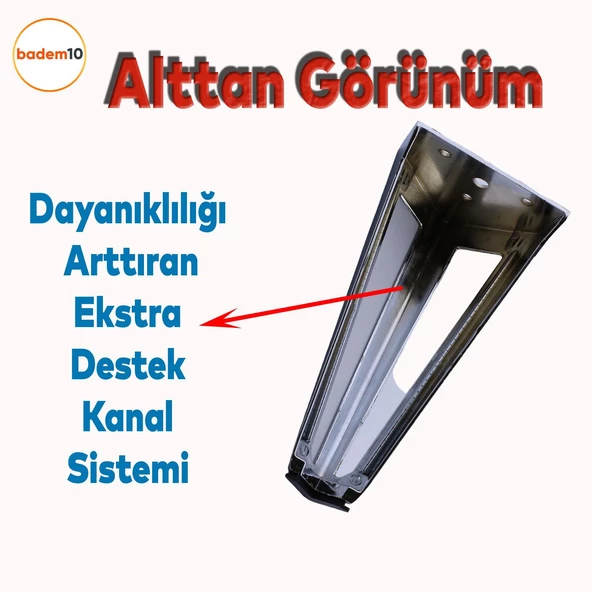 Ovit Açık Koltuk Baza Puf Sehpa Kanepe Tv Ünite Masa Mobilya Ayağı Ayakları Metal Ayak 14 Cm Krom - 4