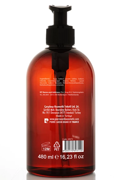 Pierre Cardin Liquid Hand Wash 480 ml – Deep Ocean - Sıvı Sabun - Derin Okyanus - 7