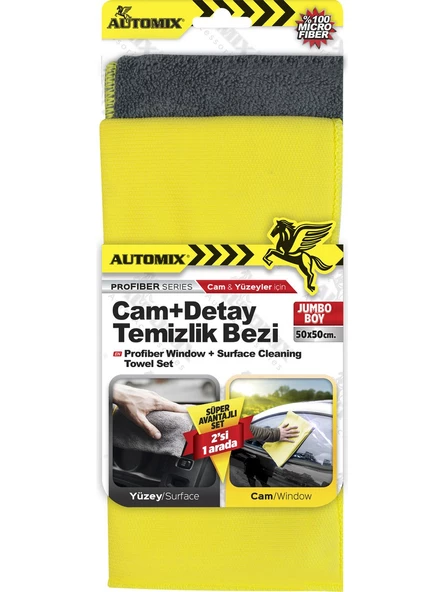 Automix Profiber Cam + Detay Temizlik Bezi