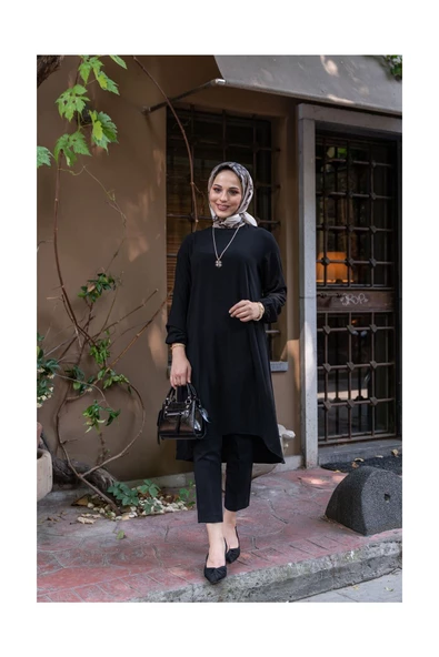 Oval Etekli Tunik - Badem - 8