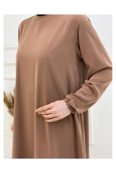 Oval Etekli Tunik - Badem - 4