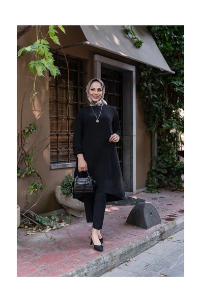 Oval Etekli Tunik - Badem - 11