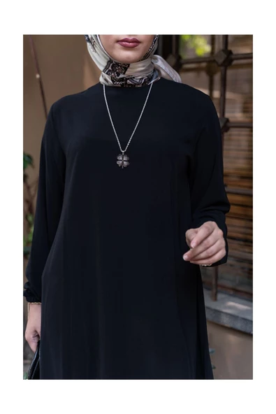 Oval Etekli Tunik - Badem - 10