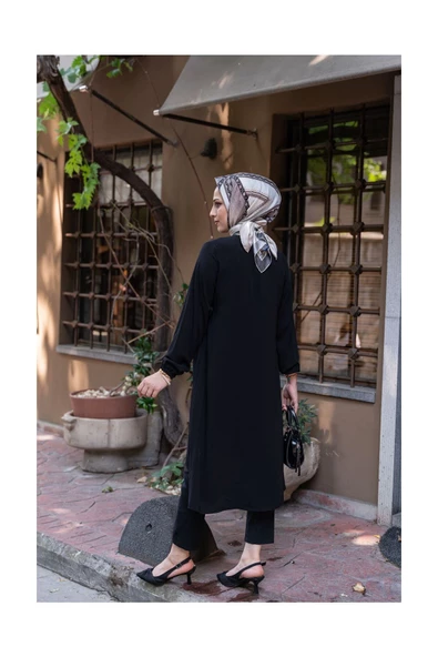 Oval Etekli Tunik - Badem - 12