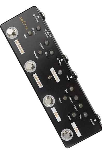 Midex QuadraFX SL-918 Analog Gitar Efekt Pedalı (Reverb, Delay, FX Loop, Overdrive ve Distortion) - 3