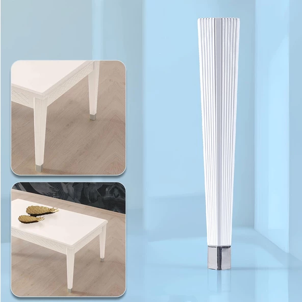 Beyaz Krom Renk Elit Plastik Sehpa Ayağı 45 cm Mobilya Ayak Zigon Ayak Mutfak Yemek Masası 1 Adet - 6