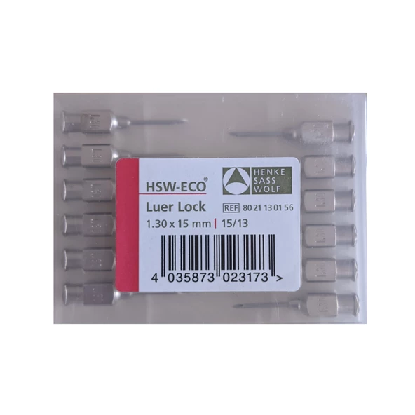 HENKE - ENJEKTÖR İĞNE UCU ÇELİK 1.30 X 15MM LUER LOCK 15/13 1 PAKET (12 ADET) - 1