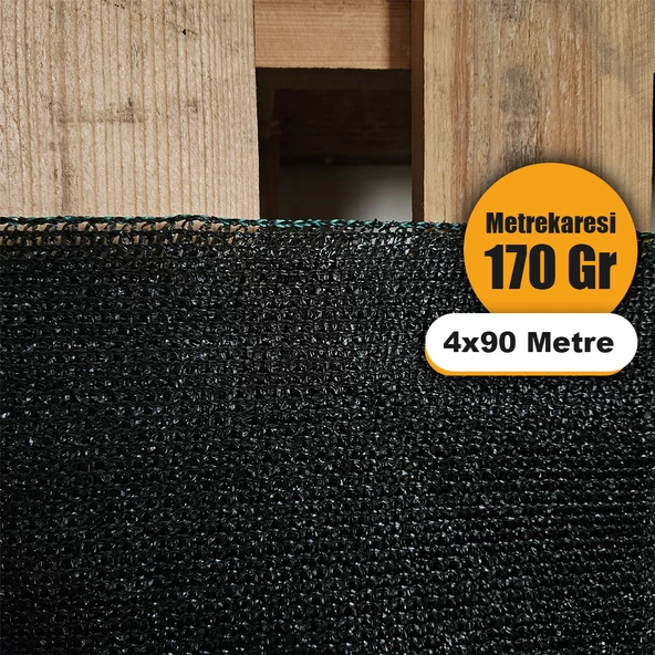 %95 GÖLGELİK FİLE - 4X90 METRE - M² 170 GRAM - KOYU YEŞİL-  95 LİK KORUMA TÜLÜ GÖLGELEME TÜLÜ GÖLGELİK JÜT BRANDA ÇİT FİLESİ