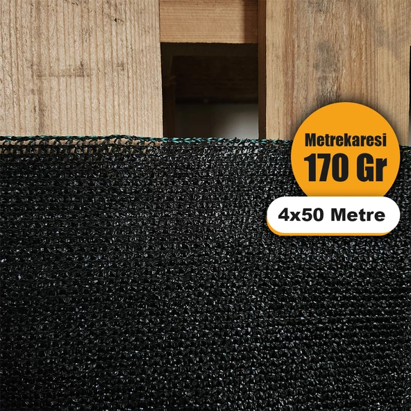 %95 GÖLGELİK FİLE - 4X50 METRE - M² 170 GRAM - KOYU YEŞİL-  95 LİK KORUMA TÜLÜ GÖLGELEME TÜLÜ GÖLGELİK JÜT BRANDA ÇİT FİLESİ