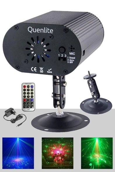 Quenlite QD-50 RGB Sahne Disko Led ve Lazer Işık Bir Arada 12 Çeşit Desen - Resim 2