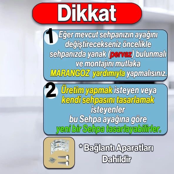 Mobilya Beyaz Krom Renk Plastik Sehpa Ayağı 45 cm Elit Ayak Zigon Ayak Mutfak Yemek Masası 4 Adet - 2