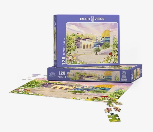 Aksa cami 120 Parçalık 27*41 Cm Yüksek Kalite Filistin Puzzle 6 Yaş G00003