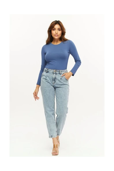 Paçası Pensli Kot Pantolon - 3