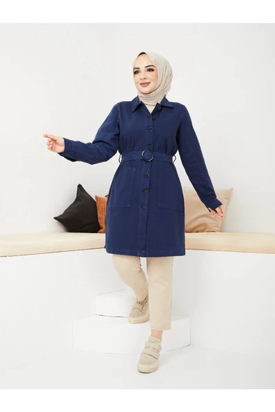 Kemerli Tokalı Ceket - 10