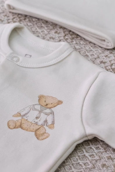 10'lu My Teddy %100 Pamuk Nakışlı Hastane Çıkışı Seti - 5