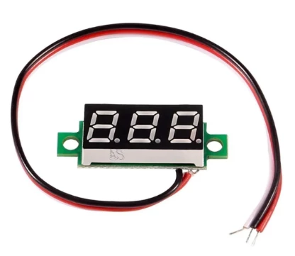 0.28 inch DC 0-100V Mini Dijital Voltmetre 3 Kablolu KIRMIZI - 3