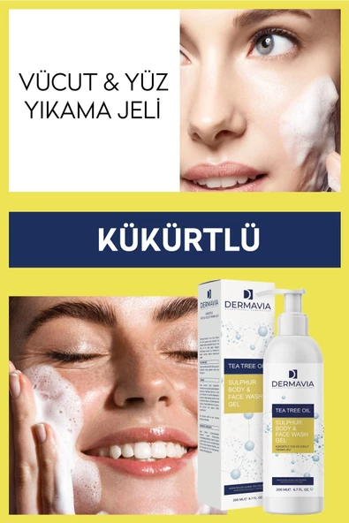 DERMAVİA Kükürtlü Yüz Ve Vücut Yıkama Jeli 200 ml Uyuz, Akne & Egzamaya Karşı Etkili Anti Baktiriyel - 4