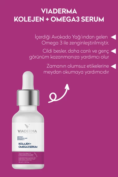 VİADERMA Kolajen & Omega3 Kırışıklık Karşıtı Serum 30 ml Genç Görünüm Cildi Besler - 3