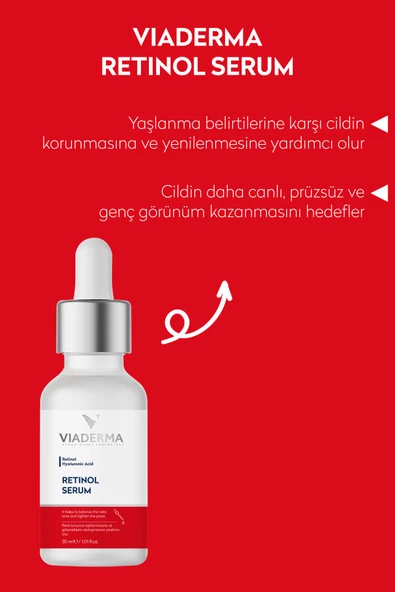 VİADERMA Yaşlanma Karşıtı Onarıcı, Besleyici & Yenileyici Retinol Serum Genç Görünüm 30 ml - 3