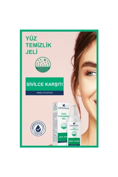 DERMAVİA Akne Karşıtı Yüz Yıkama Jeli 200 ml - Peeling Salisilik Asit Yağ Dengesini Eşitler Zinc - 2