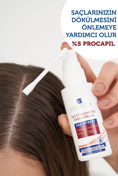 VİAPECİA Saç Dökülmesine Karşı Saç Spreyi 60 Ml Caffein & Biotin & Procopil - 4