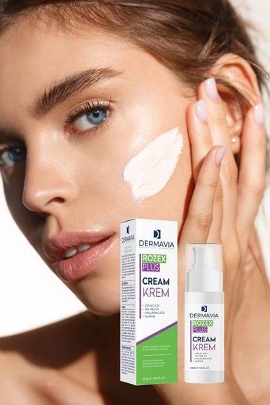 DERMAVİA Rozex Plus Krem 50 ml Çay Ağacı Yağı, Kükürt, Azelaik & Hyaluronic Asit - 4
