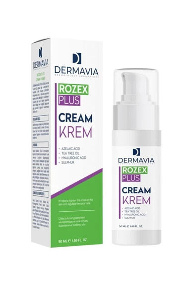 DERMAVİA Rozex Plus Krem 50 ml Çay Ağacı Yağı, Kükürt, Azelaik & Hyaluronic Asit - 2