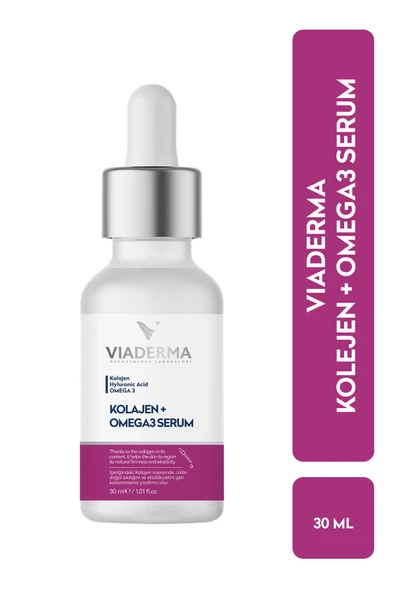 VİADERMA Kolajen & Omega3 Kırışıklık Karşıtı Serum 30 ml Genç Görünüm Cildi Besler