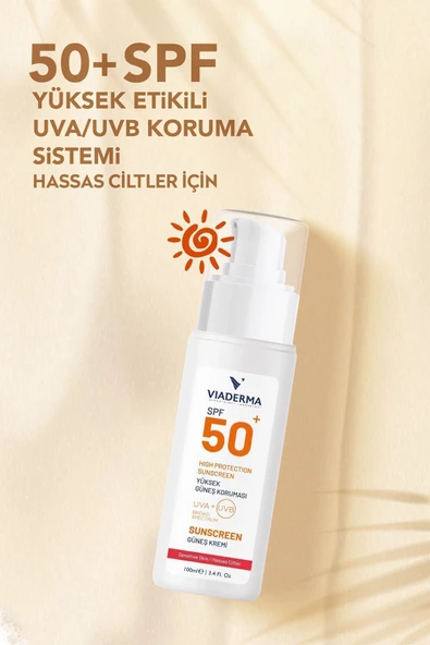 VİADERMA SPF+50 Hassas Kuru & Kızarık Ciltler İçin Yüksek Korumalı Yüz & Vücut Güneş Kremi 100 ml - 5