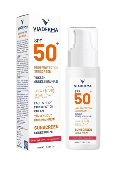 VİADERMA SPF+50 Hassas Kuru & Kızarık Ciltler İçin Yüksek Korumalı Yüz & Vücut Güneş Kremi 100 ml - 2