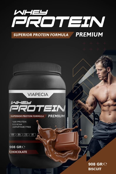 VİAPECİA Whey Protein Çikolatalı Bol Proteinli 908 Gr Premium - 2
