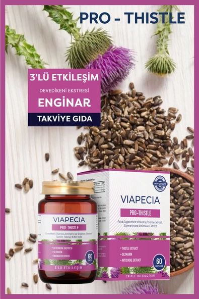 VİAPECİA Vıapecıa Pro-thıstle Devedikeni Ve Enginar Ekstresi Slimarin Gıda Takviyesi 60 Tablet - 2