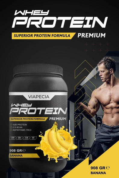 VİAPECİA Whey Protein Muz Aromalı Yüksek Proteinli 908 Gr Premium - 2